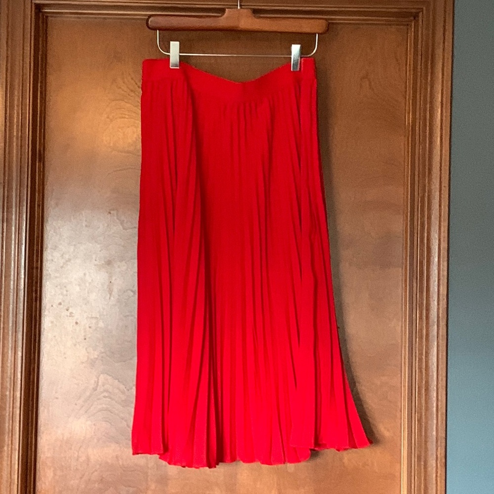 Red midi skirt